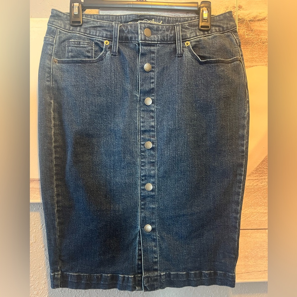 Universal Thread Dark Blue Denim Pencil Skirt